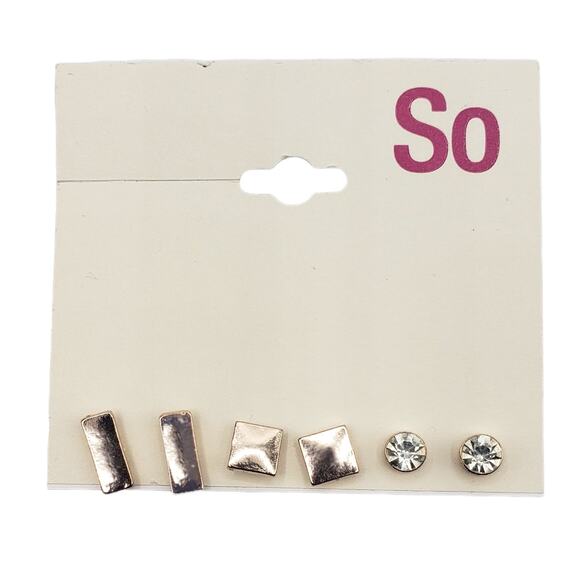 5/10 NWT SO set of 3 rose gold earrings - Picture 3 of 4